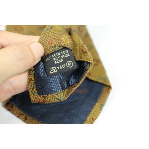 Ermenegildo Zegna‎ Mens Tie 100% Silk Geometric Multi Color - Picture 5 of 5